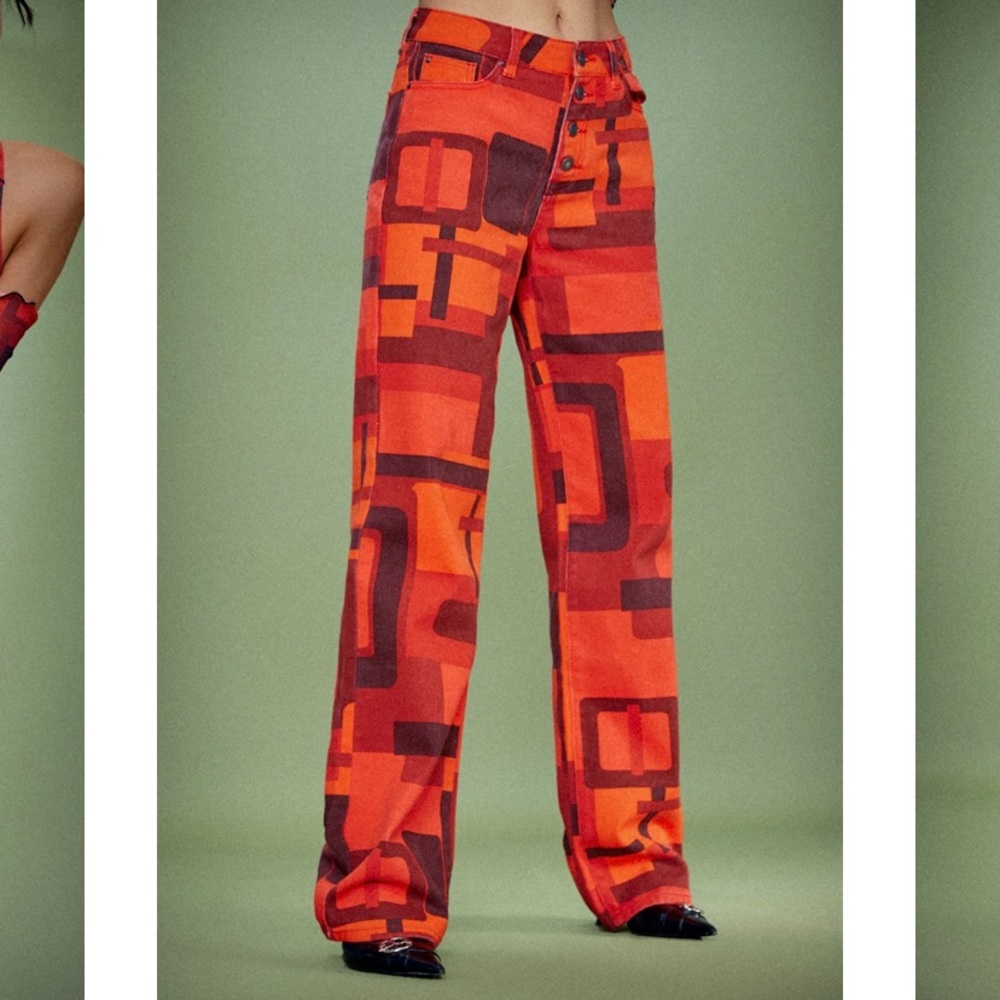 Jaded London abstract geometric boyfriend jeans. NWOT